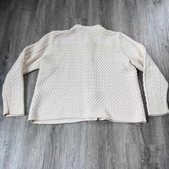 LL BEAN Cable-Knit Cardigan womens large petite cream - Picture 7 of 8